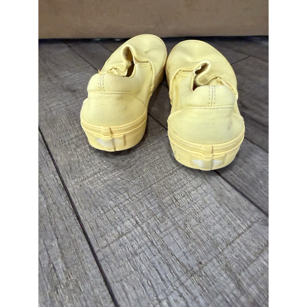 Women’s Vans Yellow Canvas Slip-On Casual Shoes Rubber Sole Round Toe US 7.0 - Picture 4 of 6